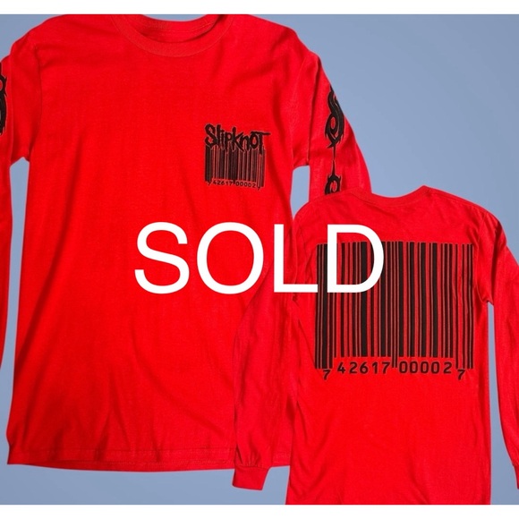 Slipknot Red Bar Code Long Sleeve Shirt. Size Small - Picture 1 of 6